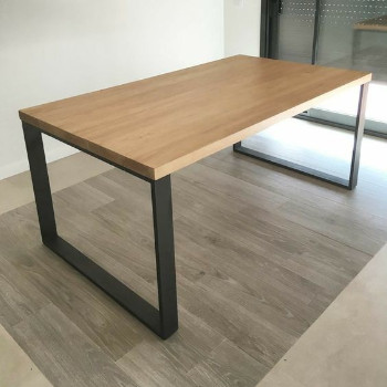 pied de table fer plat